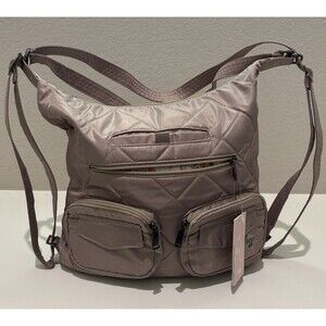 LUG Zip Liner 2 Convertible Hobo Bag Pearl Mist Gray NWT